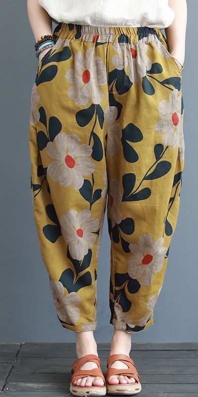 Summer Loose Cotton Linen Pants Women Casual Cotton Linen Trousers K3062 - Summer Outfits
